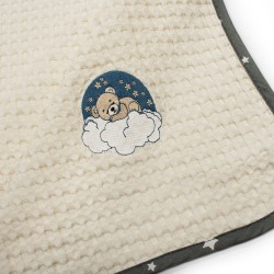 Κουβέρτα Πικέ Βρεφική Αγκαλιάς Cloudy Bear 177 Ecru-Grey Cotton Dimcol (80x110) 1Τεμ