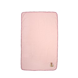 Κουβέρτα Πικέ Βρεφική Αγκαλιάς Giraffe 171 Pink Cotton Dimcol (80x110) 1Τεμ