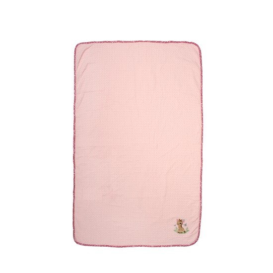 Κουβέρτα Πικέ Βρεφική Κούνιας Giraffe 171 Pink Cotton Dimcol (100x160) 1Τεμ