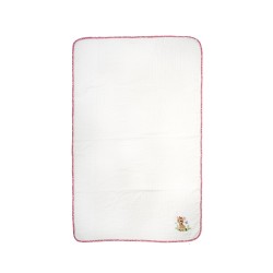 Κουβέρτα Πικέ Βρεφική Κούνιας Giraffe 172 White- Pink Cotton Dimcol (100x160) 1Τεμ