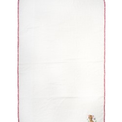 Κουβέρτα Πικέ Βρεφική Αγκαλιάς Giraffe 172 White- Pink Cotton Dimcol (80x110) 1Τεμ
