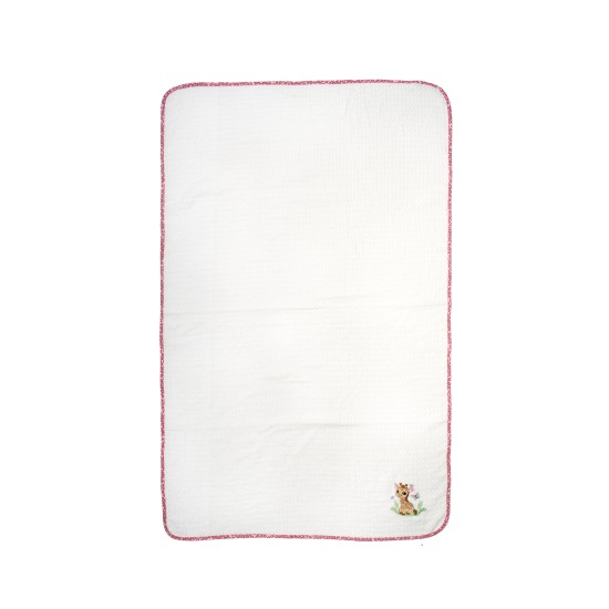 Κουβέρτα Πικέ Βρεφική Κούνιας Giraffe 172 White- Pink Cotton Dimcol (100x160) 1Τεμ
