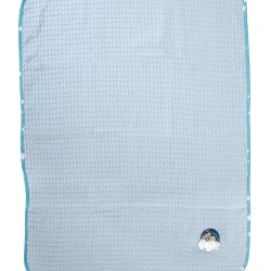 Κουβέρτα Πικέ Βρεφική Αγκαλιάς Cloudy Bear 175 Sky Blue Cotton Dimcol (80x110) 1Τεμ