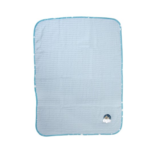 Κουβέρτα Πικέ Βρεφική Αγκαλιάς Cloudy Bear 175 Sky Blue Cotton Dimcol (80x110) 1Τεμ