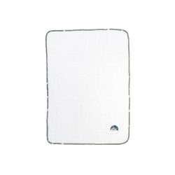 Κουβέρτα Πικέ Βρεφική Κούνιας Cloudy Bear 176 White-Grey Cotton Dimcol (100x160) 1Τεμ