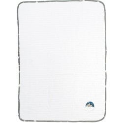 Κουβέρτα Πικέ Βρεφική Αγκαλιάς Cloudy Bear 176 White-Grey Cotton Dimcol (80x110) 1Τεμ