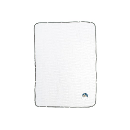 Κουβέρτα Πικέ Βρεφική Αγκαλιάς Cloudy Bear 176 White-Grey Cotton Dimcol (80x110) 1Τεμ