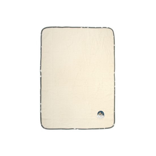 Κουβέρτα Πικέ Βρεφική Κούνιας Cloudy Bear 177 Ecru-Grey Cotton Dimcol (100x160) 1Τεμ