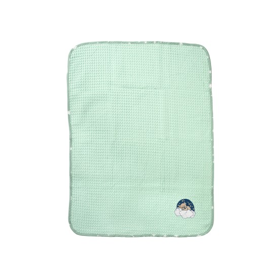 Κουβέρτα Πικέ Βρεφική Αγκαλιάς Cloudy Bear 178 Mint Cotton Dimcol (80x110) 1Τεμ