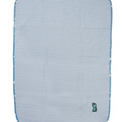 Κουβέρτα Πικέ Βρεφική Αγκαλιάς Dinosaur 179 Sky Blue Cotton Dimcol (80x110) 1Τεμ