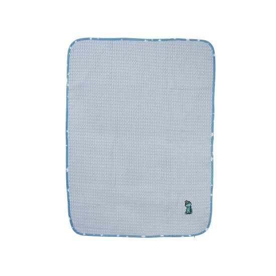 Κουβέρτα Πικέ Βρεφική Αγκαλιάς Dinosaur 179 Sky Blue Cotton Dimcol (80x110) 1Τεμ
