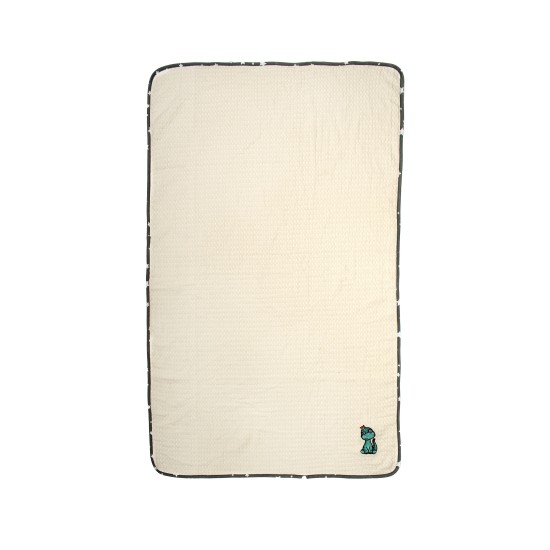 Κουβέρτα Πικέ Βρεφική Αγκαλιάς Dinosaur 181 Ecru-Grey Cotton Dimcol (80x110) 1Τεμ