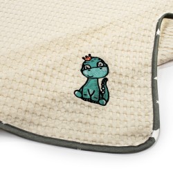 Κουβέρτα Πικέ Βρεφική Αγκαλιάς Dinosaur 181 Ecru-Grey Cotton Dimcol (80x110) 1Τεμ