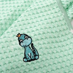 Κουβέρτα Πικέ Βρεφική Αγκαλιάς Dinosaur 182 Mint Cotton Dimcol (80x110) 1Τεμ