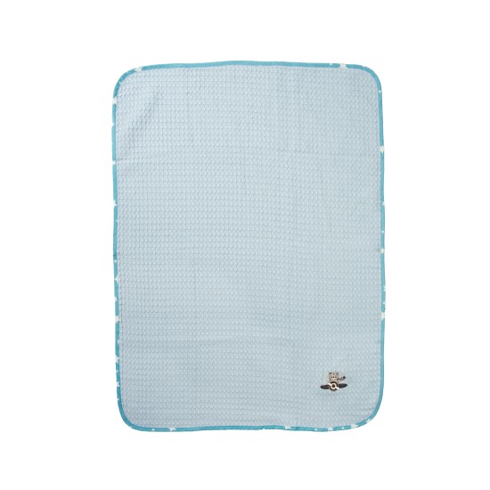 Κουβέρτα Πικέ Βρεφική Αγκαλιάς Aviator 183 Sky Blue Cotton Dimcol (80x110) 1Τεμ