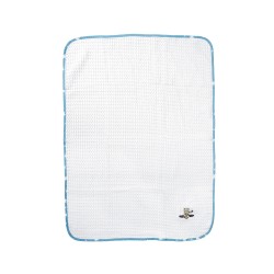 Κουβέρτα Πικέ Βρεφική Κούνιας Aviator 184 White-Sky Blue Cotton Dimcol (100x160) 1Τεμ