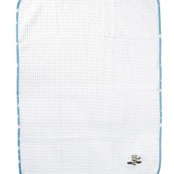 Κουβέρτα Πικέ Βρεφική Αγκαλιάς Aviator 184 White-Sky Blue Cotton Dimcol (80x110) 1Τεμ