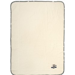 Κουβέρτα Πικέ Βρεφική Αγκαλιάς Aviator 185 Ecru-Grey Cotton Dimcol (80x110) 1Τεμ