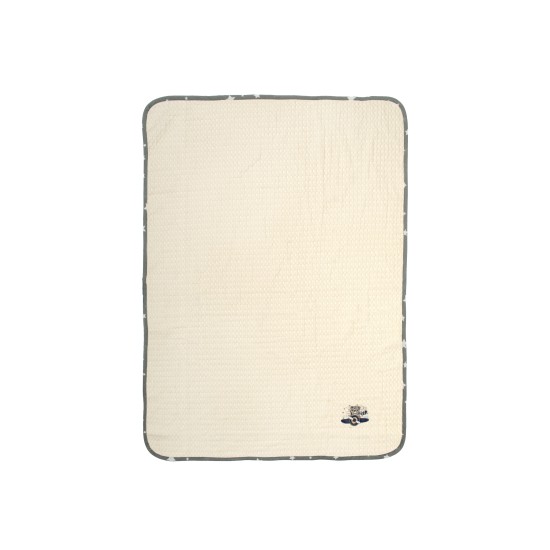 Κουβέρτα Πικέ Βρεφική Αγκαλιάς Aviator 185 Ecru-Grey Cotton Dimcol (80x110) 1Τεμ