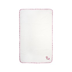 Κουβέρτα Πικέ Βρεφική Αγκαλιάς Unicorn 188 White-Pink Cotton Dimcol (80x110) 1Τεμ