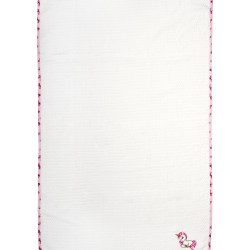 Κουβέρτα Πικέ Βρεφική Αγκαλιάς Unicorn 188 White-Pink Cotton Dimcol (80x110) 1Τεμ