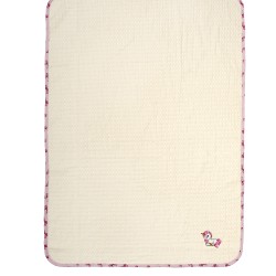 Κουβέρτα Πικέ Βρεφική Αγκαλιάς Unicorn 189 Ecru-Pink Cotton Dimcol (80x110) 1Τεμ