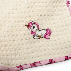 Κουβέρτα Πικέ Βρεφική Αγκαλιάς Unicorn 189 Ecru-Pink Cotton Dimcol (80x110) 1Τεμ