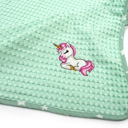 Κουβέρτα Πικέ Βρεφική Κούνιας Unicorn 190 Mint Cotton Dimcol (100x160) 1Τεμ
