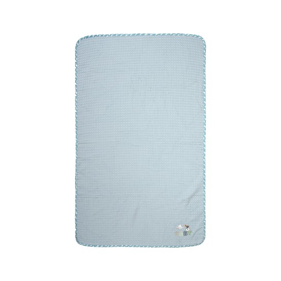 Κουβέρτα Πικέ Βρεφική Αγκαλιάς Stork 191 Sky Blue Cotton Dimcol (80x110) 1Τεμ