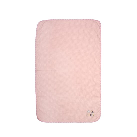 Κουβέρτα Πικέ Βρεφική Κούνιας Stork 192 Pink Cotton Dimcol (100x160) 1Τεμ