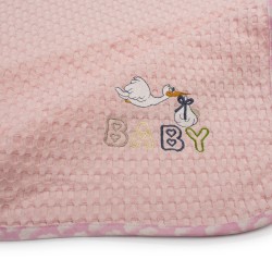 Κουβέρτα Πικέ Βρεφική Αγκαλιάς Stork 192 Pink Cotton Dimcol (80x110) 1Τεμ