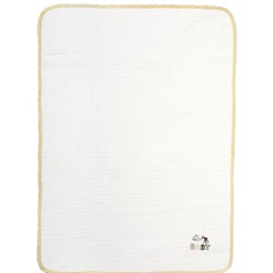 Κουβέρτα Πικέ Βρεφική Αγκαλιάς Stork 193 White-Yellow Cotton Dimcol (80x110) 1Τεμ