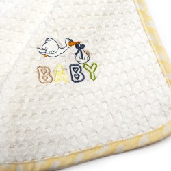 Κουβέρτα Πικέ Βρεφική Αγκαλιάς Stork 193 White-Yellow Cotton Dimcol (80x110) 1Τεμ