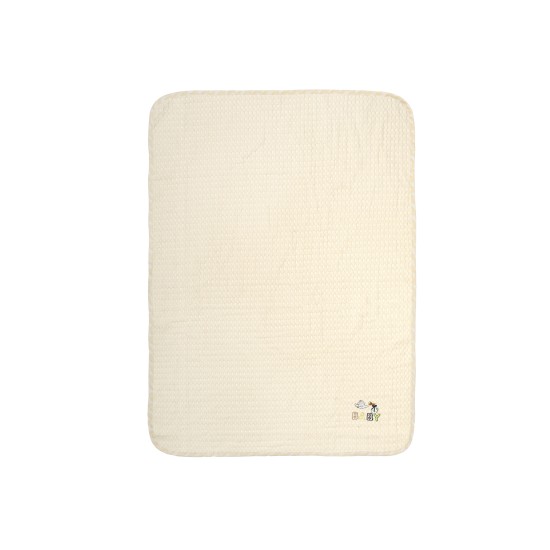 Κουβέρτα Πικέ Βρεφική Αγκαλιάς Stork 194 Ecru-Yellow Cotton Dimcol (80x110) 1Τεμ