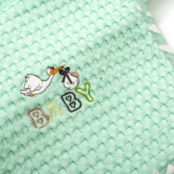 Κουβέρτα Πικέ Βρεφική Αγκαλιάς Stork 195 Mint Cotton Dimcol (80x110) 1Τεμ