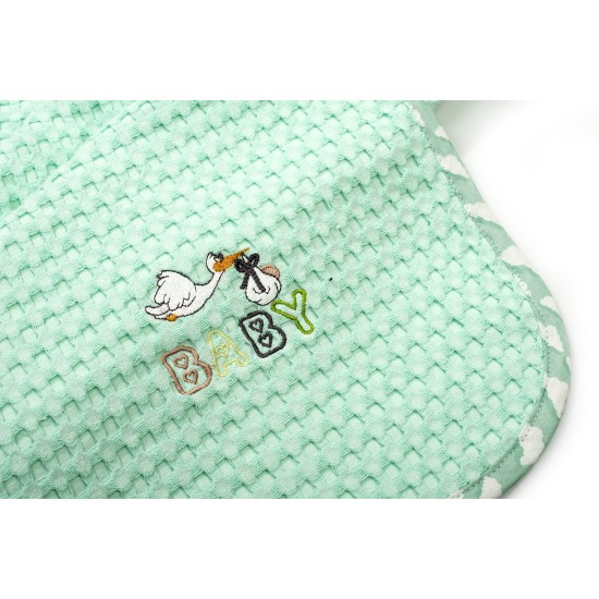 Κουβέρτα Πικέ Βρεφική Αγκαλιάς Stork 195 Mint Cotton Dimcol (80x110) 1Τεμ