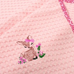Κουβέρτα Πικέ Βρεφική Αγκαλιάς Deer 196 Pink Cotton Dimcol (80x110) 1Τεμ