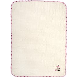 Κουβέρτα Πικέ Βρεφική Αγκαλιάς Deer 198 Ecru-Pink Cotton Dimcol (80x110) 1Τεμ