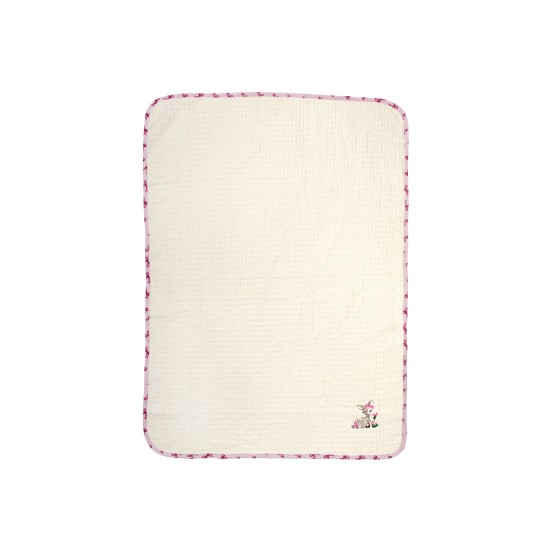 Κουβέρτα Πικέ Βρεφική Αγκαλιάς Deer 198 Ecru-Pink Cotton Dimcol (80x110) 1Τεμ
