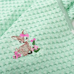 Κουβέρτα Πικέ Βρεφική Αγκαλιάς Deer 199 Mint Cotton Dimcol (80x110) 1Τεμ