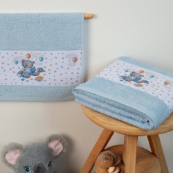 Πετσέτες Βρεφικές Σετ Bebe Studying Bear 36 L.Blue Cotton Dimcol 2Τεμ