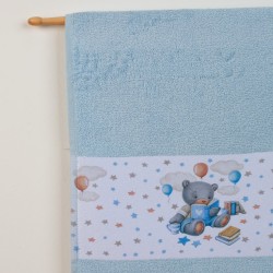 Πετσέτες Βρεφικές Σετ Bebe Studying Bear 36 L.Blue Cotton Dimcol 2Τεμ