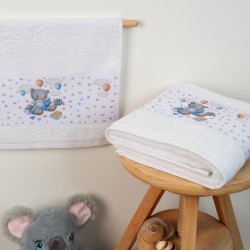 Πετσέτες Βρεφικές Σετ Bebe Studying Bear 37 White Cotton Dimcol 2Τεμ