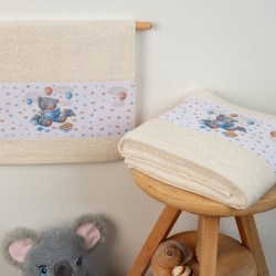 Πετσέτες Βρεφικές Σετ Bebe Studying Bear 38 Ecru Cotton Dimcol 2Τεμ
