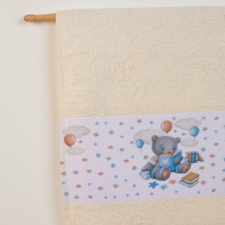 Πετσέτες Βρεφικές Σετ Bebe Studying Bear 38 Ecru Cotton Dimcol 2Τεμ