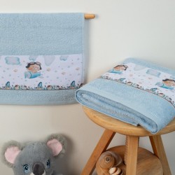 Πετσέτες Βρεφικές Σετ Bebe Pilot 118 L.Blue Cotton Dimcol 2Τεμ