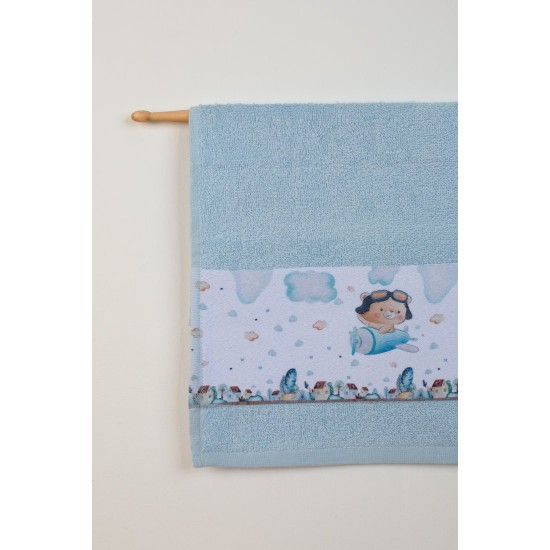 Πετσέτες Βρεφικές Σετ Bebe Pilot 118 L.Blue Cotton Dimcol 2Τεμ
