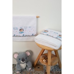 Πετσέτες Βρεφικές Σετ Bebe Pilot 119 White Cotton Dimcol 2Τεμ