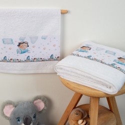 Πετσέτες Βρεφικές Σετ Bebe Pilot 119 White Cotton Dimcol 2Τεμ