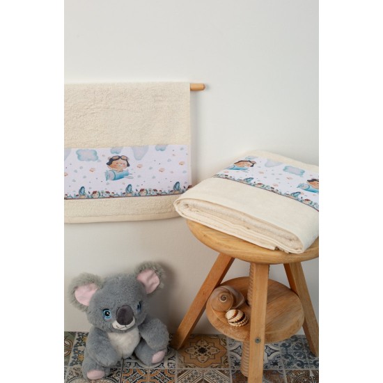 Πετσέτες Βρεφικές Σετ Bebe Pilot 119 Ecru Cotton Dimcol 2Τεμ